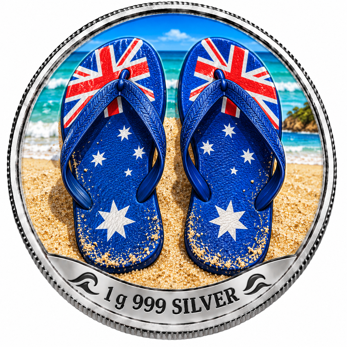 Aussie Thongs – 1 Gram .999 Fine Silver Collectable – Limited Mintage 500