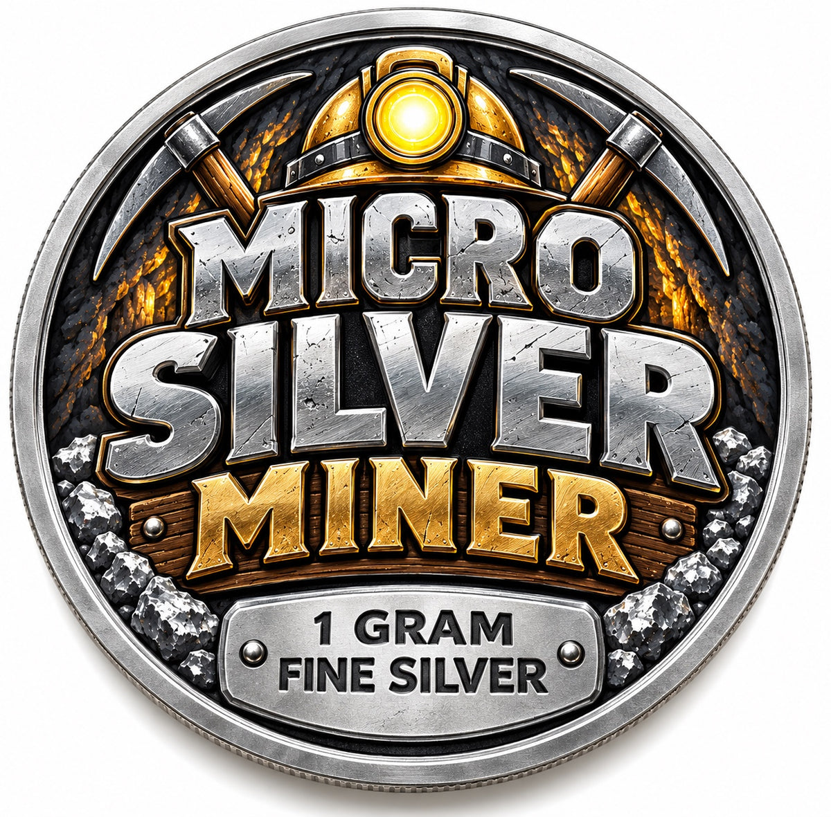 Micro Silver Miners – Classic Miner – 1 Gram .999 Fine Silver – Limited Mintage 500