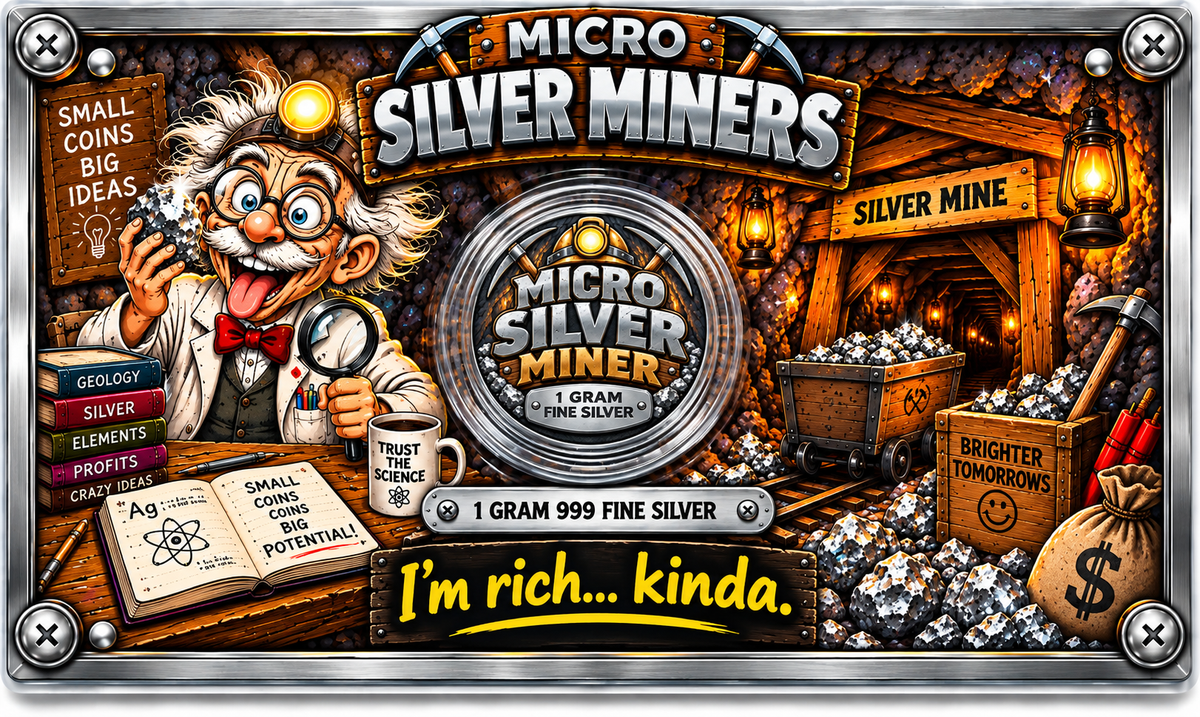 Micro Silver Miners โ Professor Miner โ 1 Gram .999 Fine Silver โ Limited Mintage 500