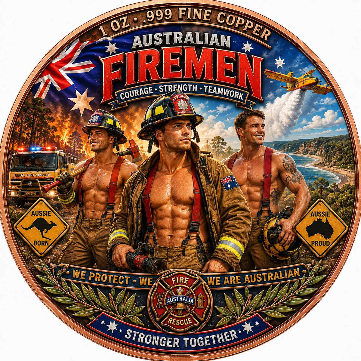 Australian Firemen Stronger Together front
