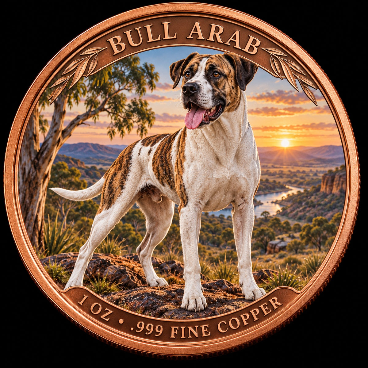 Bull Arab 1 oz .999 fine copper collector coin front