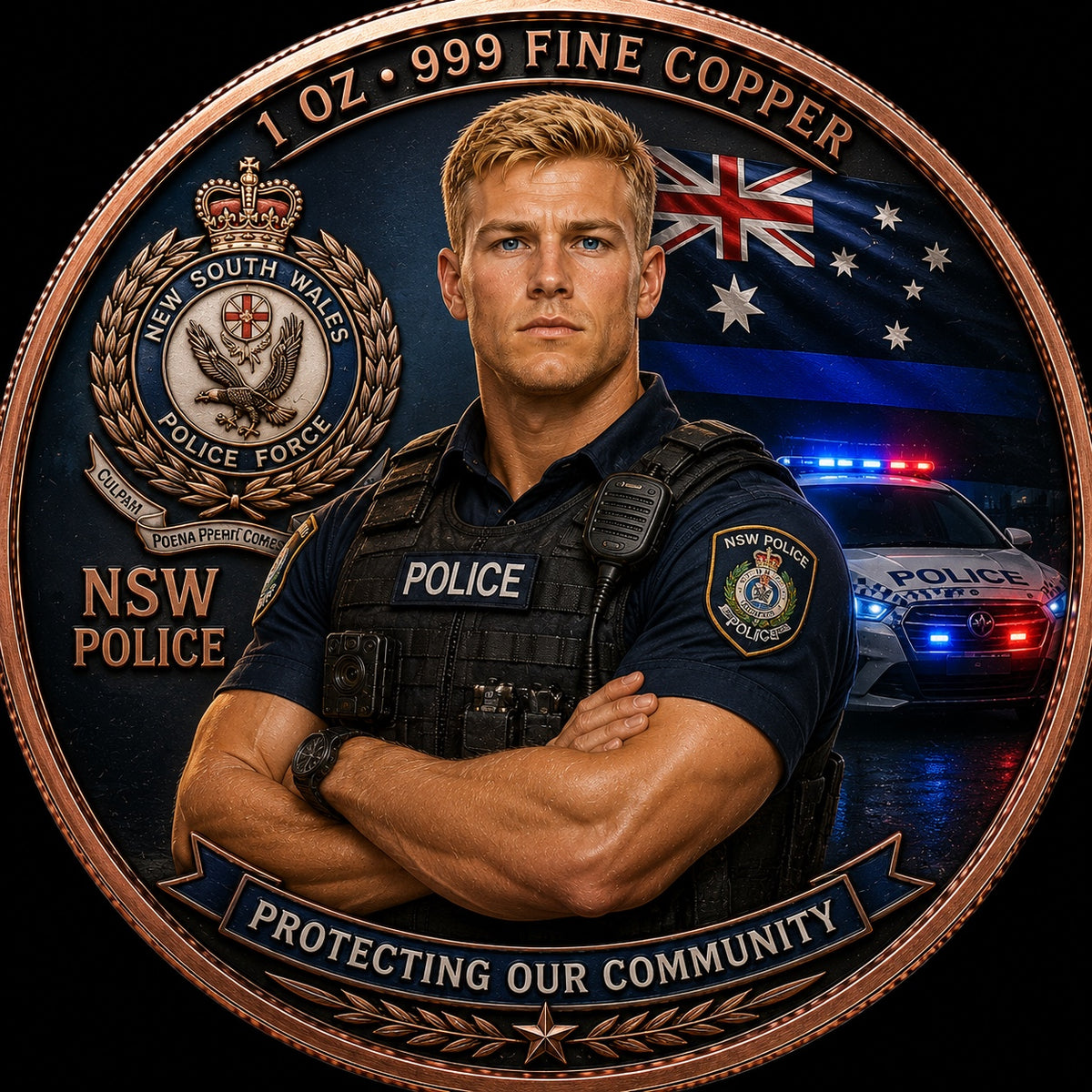 NSW Police Protecting Our Community copper coin front