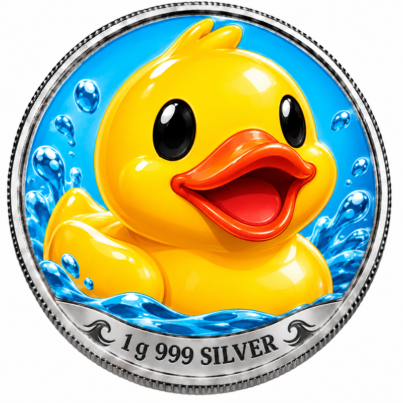 Rubber Duck – 1 Gram .999 Fine Silver Collectable – Limited Mintage 500