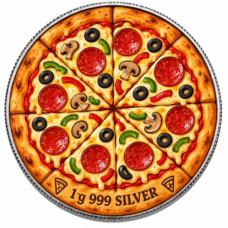 Pizza – 1 Gram .999 Fine Silver Collectable – Limited Mintage 500