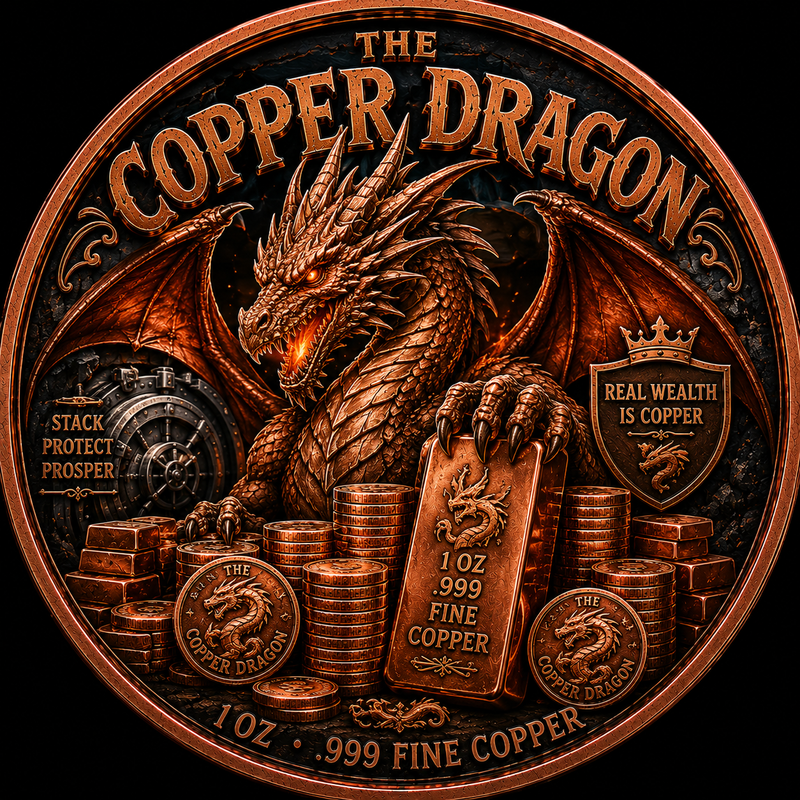 The Copper Dragon – Real Wealth Is Copper – 1 oz .999 Fine Copper – Limited Mintage
