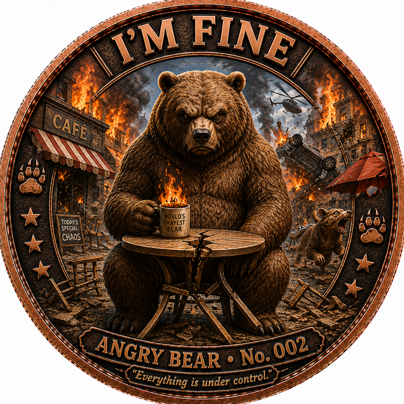 Angry Bear #002 – I’m Fine – 1 oz .999 Fine Copper – Limited Mintage