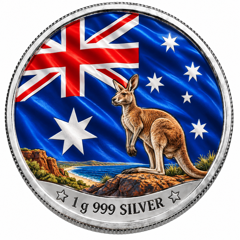 Australian Kangaroo – 1 Gram .999 Fine Silver Collectable – Limited Mintage 500
