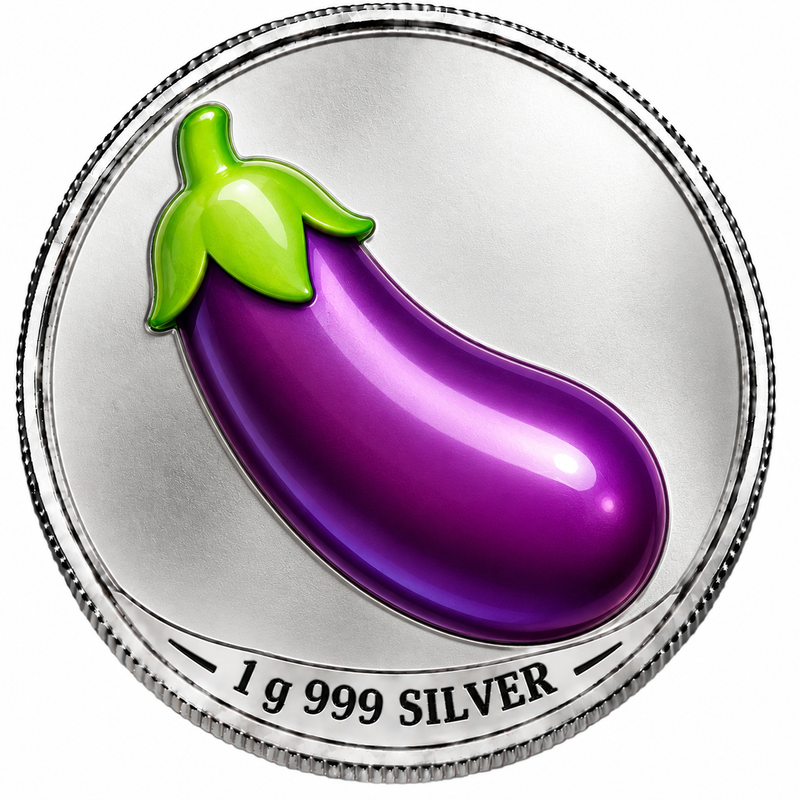 Eggplant – 1 Gram .999 Fine Silver Collectable – Limited Mintage 500
