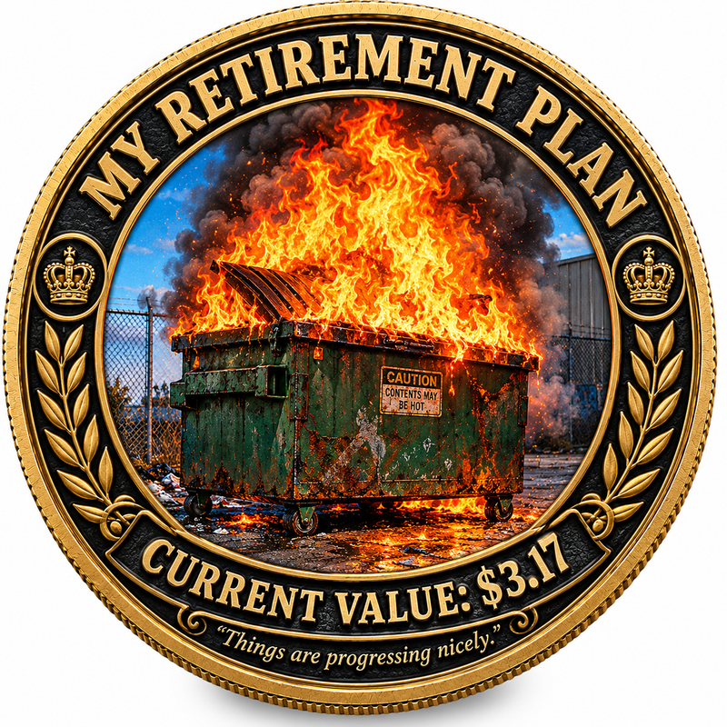 My Retirement Plan – Current Value $3.17 – 1 oz Copper – Limited Mintage
