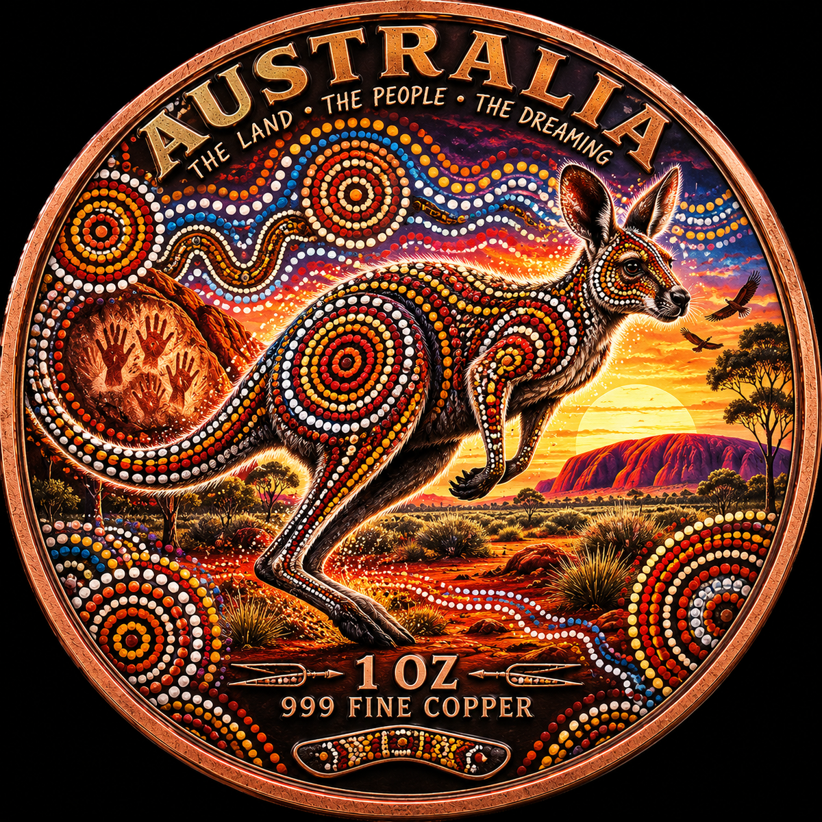 Australia – The Land, The People, The Dreaming – 1 oz .999 Fine Copper – Limited Mintage