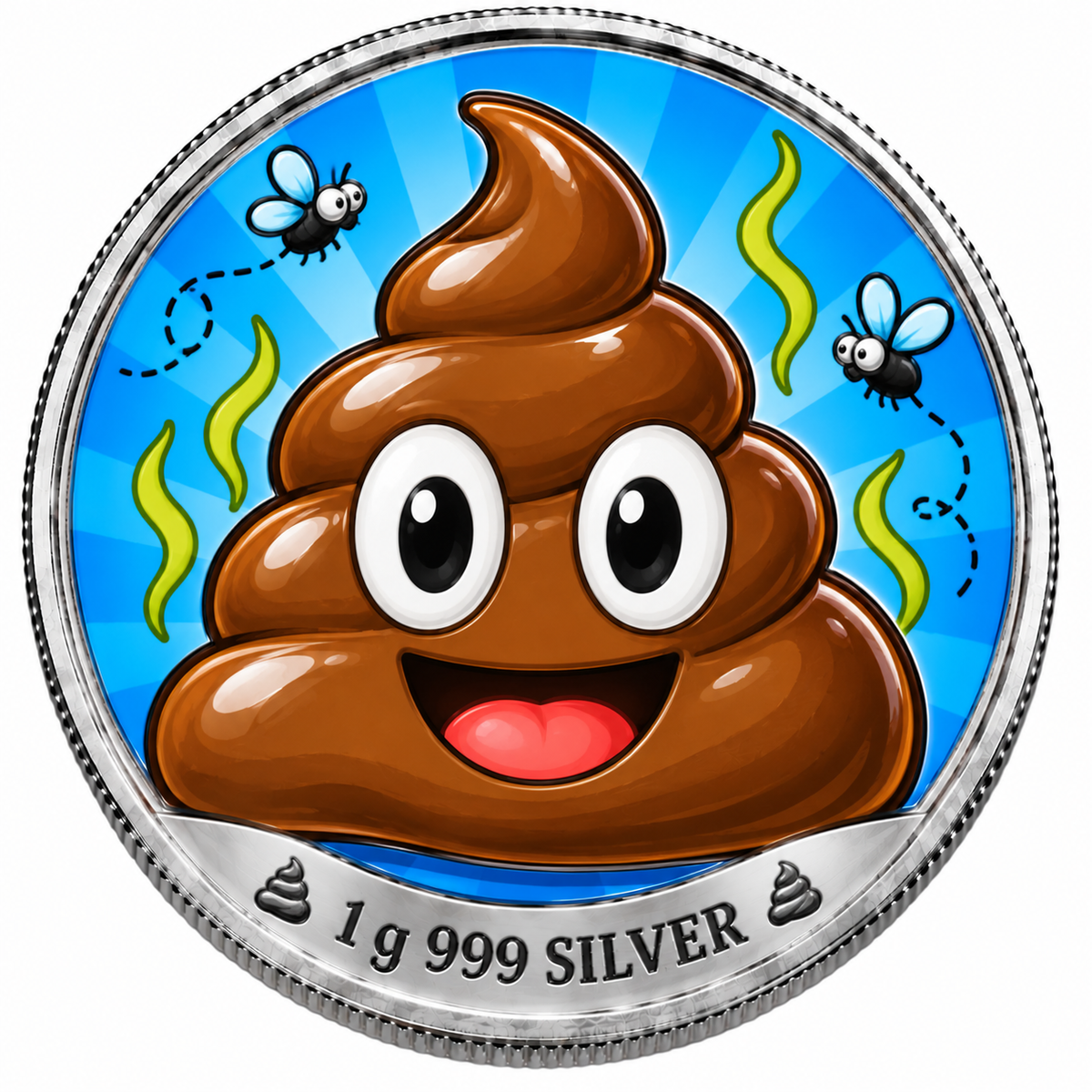 Poo Emoji – 1 Gram .999 Fine Silver Collectable – Limited Mintage 500