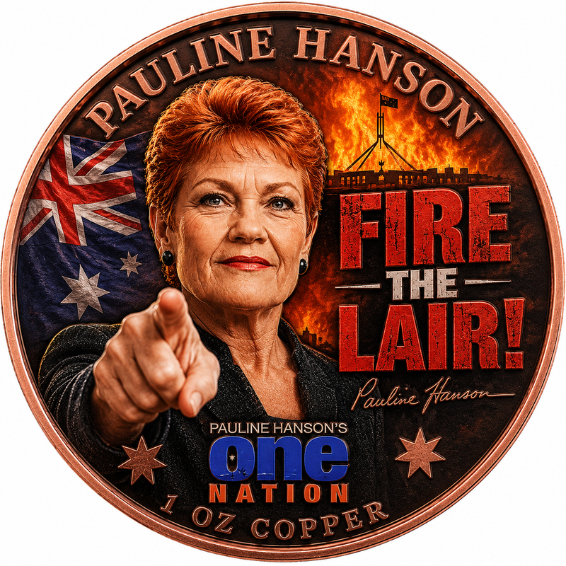 Pauline Hanson – Fire the Liar! – 1 oz .999 Fine Copper – Limited Mintage