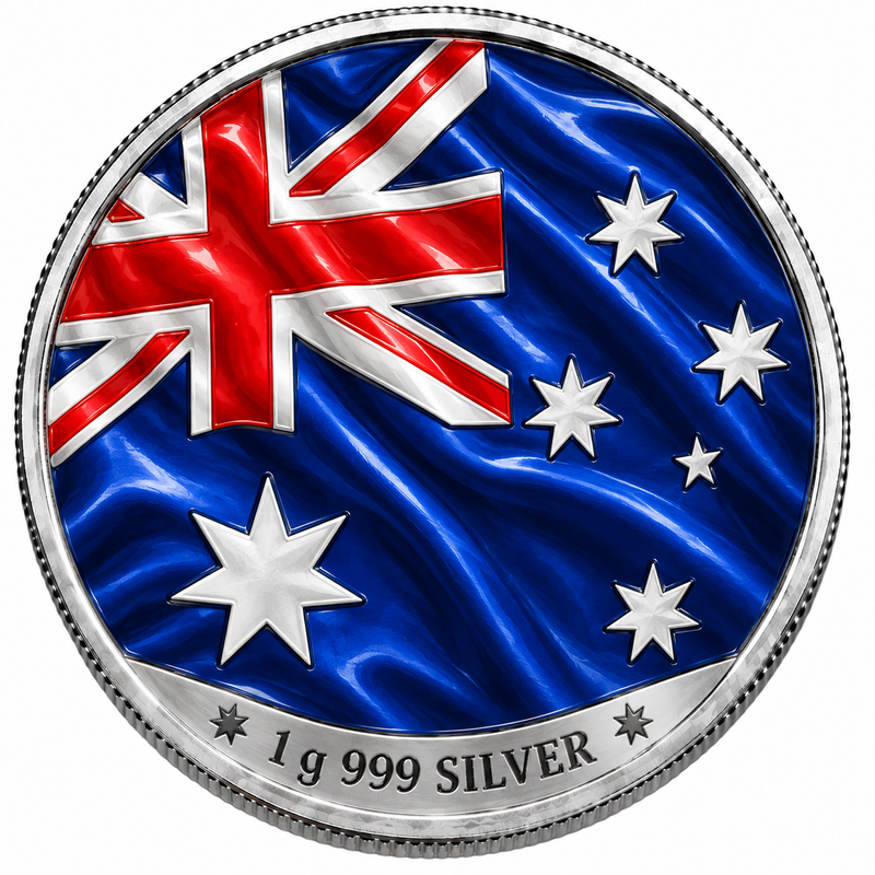 Australian Flag – 1 Gram .999 Fine Silver Collectable – Limited Mintage 500