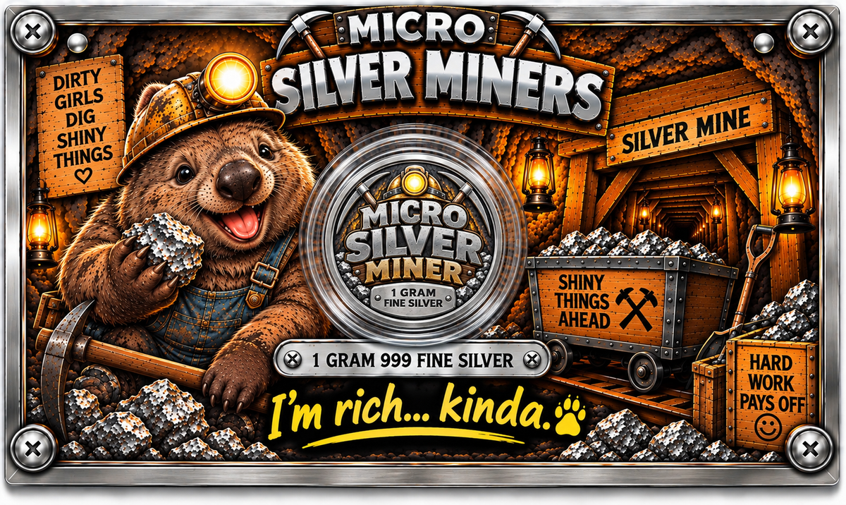 Micro Silver Miners – Wombat Miner – 1 Gram .999 Fine Silver – Limited Mintage 500