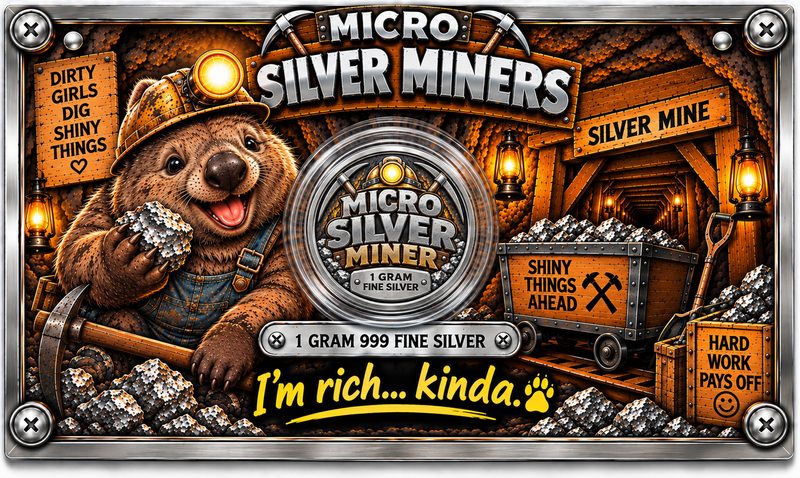 Micro Silver Miners – Wombat Miner – 1 Gram .999 Fine Silver – Limited Mintage 500