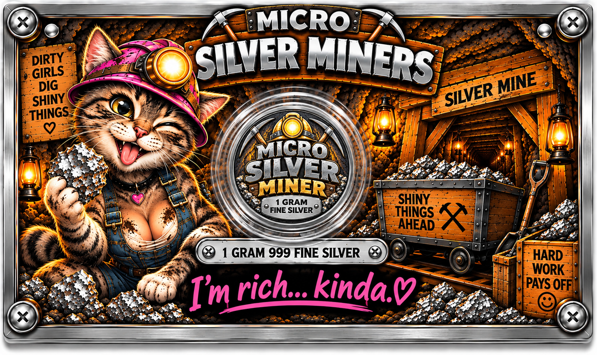 Micro Silver Miners – Kitty Miner – 1 Gram .999 Fine Silver – Limited Mintage 500