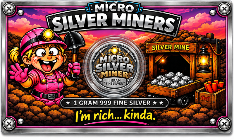 Micro Silver Miners – Little Girl Miner – 1 Gram .999 Fine Silver – Limited Mintage 500