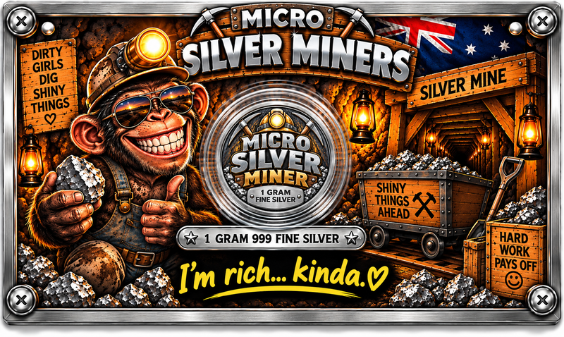 Micro Silver Miners – Cheeky Monkey Miner – 1 Gram .999 Fine Silver – Limited Mintage 500