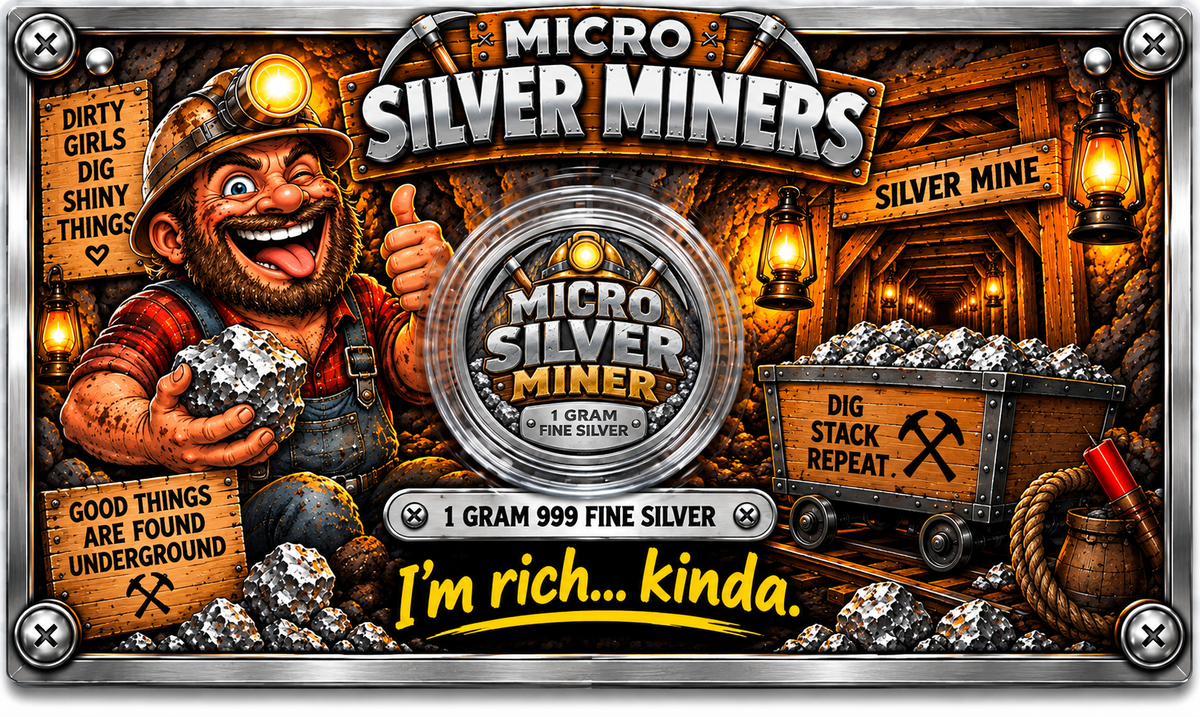 Micro Silver Miners – Classic Miner – 1 Gram .999 Fine Silver – Limited Mintage 500