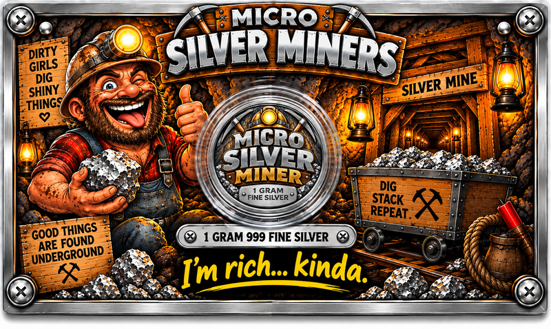 Micro Silver Miners – Classic Miner – 1 Gram .999 Fine Silver – Limited Mintage 500