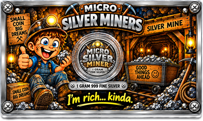 Micro Silver Miners – Boy Miner – 1 Gram .999 Fine Silver – Limited Mintage 500