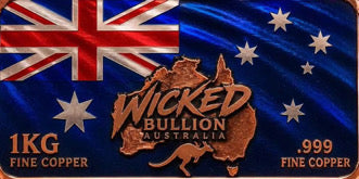 Wicked Bullion Australia – Australian Wildlife 1kg .999 Fine Copper Bar – Limited Mintage