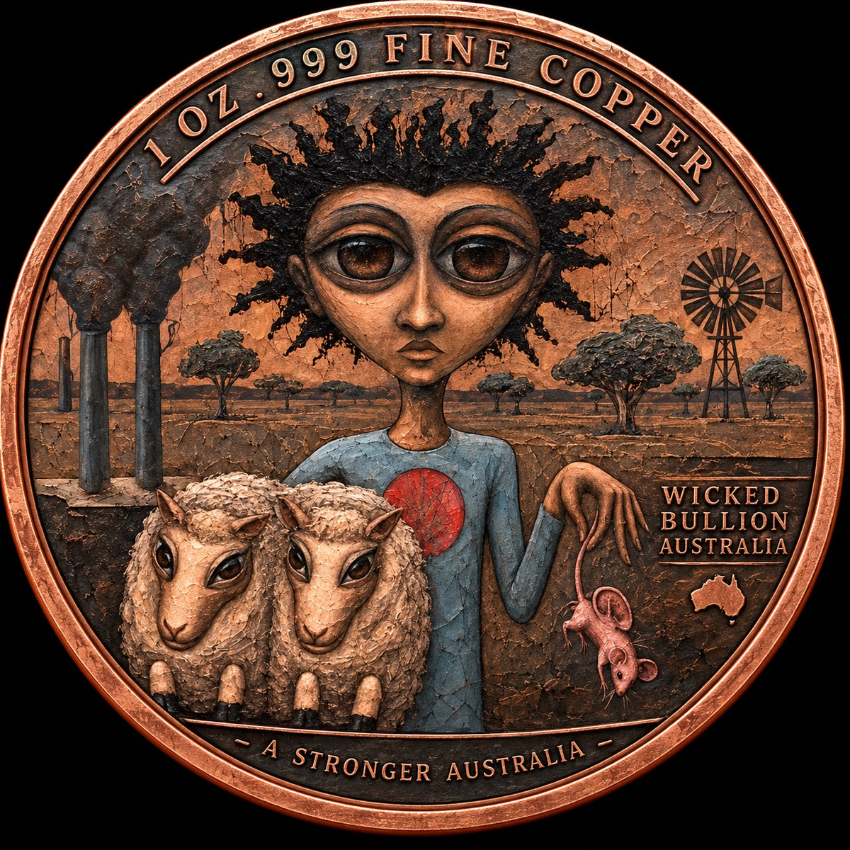 A Stronger Australia 1 oz .999 fine copper collector coin front