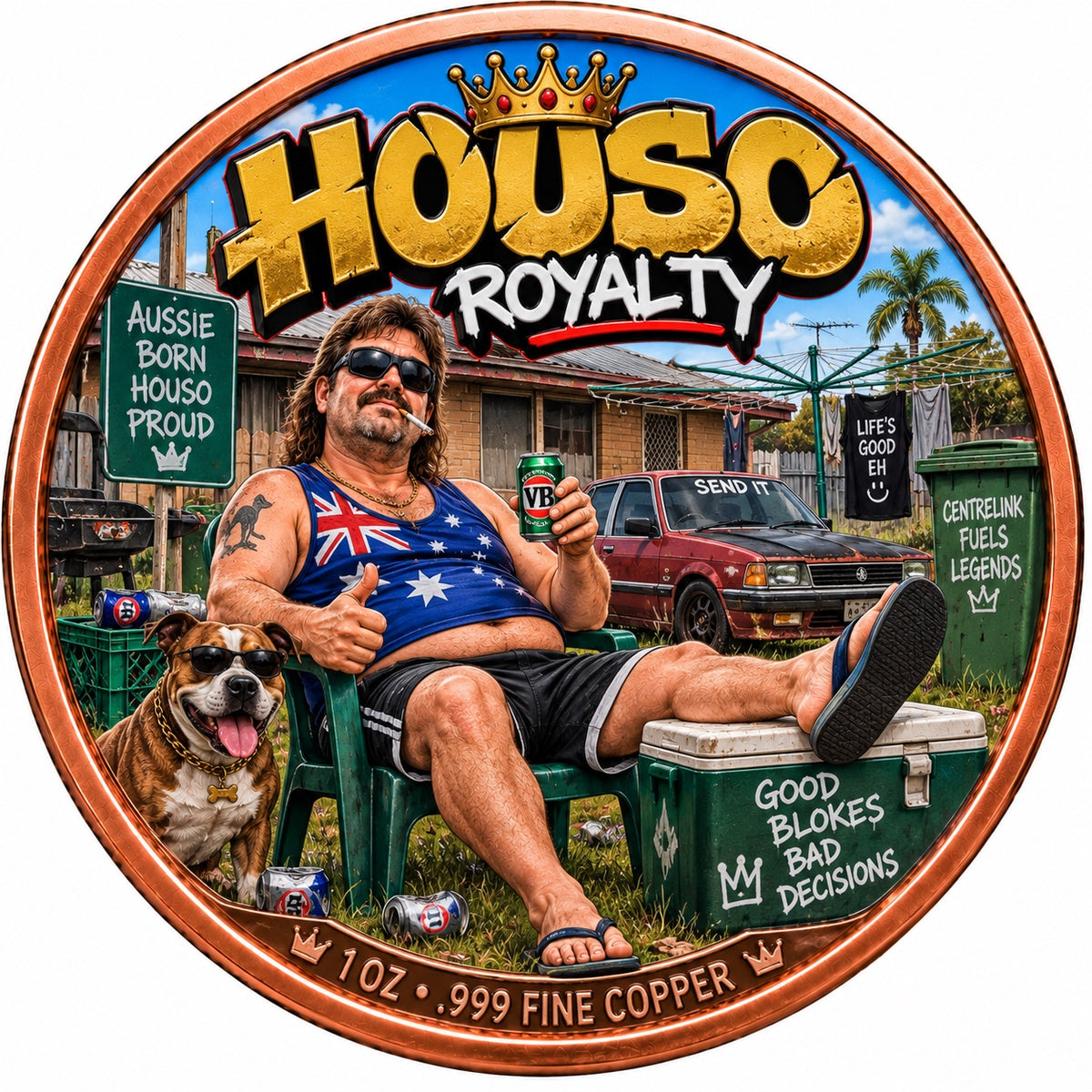 Houso Royalty 1 oz copper coin front